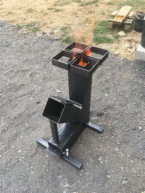 welding rocket stove feed tube